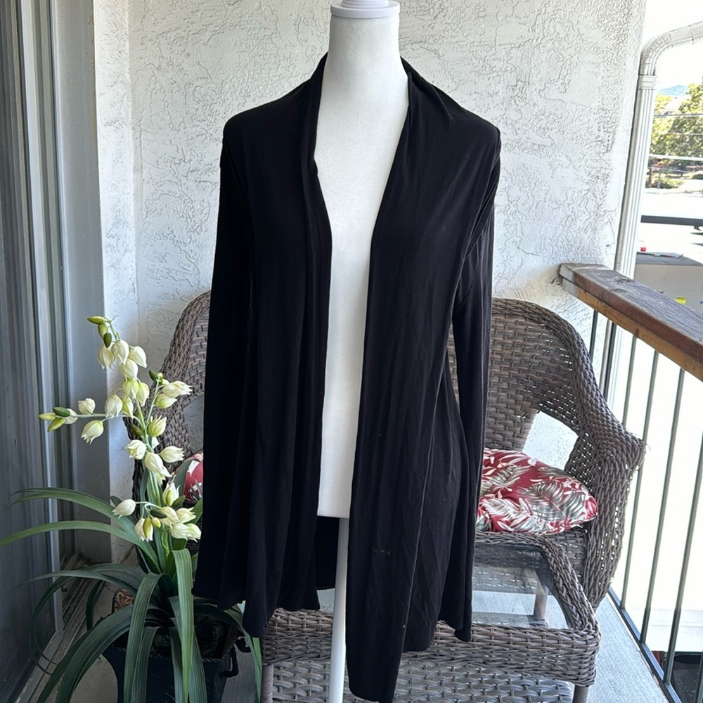 Kische Light Front Open Cardigan Black Rayon Size XS